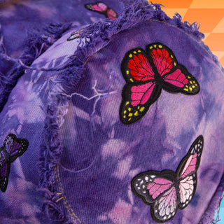 Rainbow Butterfly Theme Patches and Tie Dye Hats
