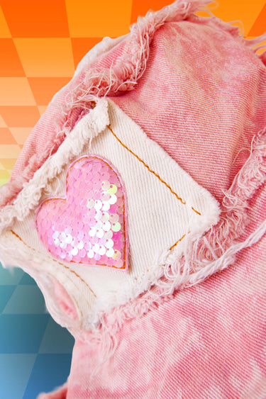 I Heart Sequinz Bucket Hat (Baby Pink)