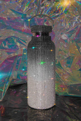 Black Ice Bling Diamond Ombre Water Bottle with Rhinestones for Festivals and the Gym | Sizes: 300ML 500ML 750ML and 1L Liter Goth Witch Witchcore Whimsigoth Y2K | Neon Diamond and Neon Nomade Festival Rave Fashion and Accessories