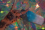 Hand Holding Up a Blue Ice Bling Diamond Ombre Water Bottle with Rhinestones | 3 Sizes: 500ML 750ML and 1L Liter Goth Witch Witchcore Whimsigoth Y2K | Neon Diamond and Neon Nomade Festival Girly Rave Fashion and Boujee Gym Accessories