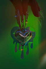 Melting Heart Holo Holographic Y2K Cutout Keychain Charm for Water Bottle Chains, Keys and Bag Accessories Goth Witch Witchcore Whimsigoth | Neon Diamond and Neon Nomade Festival Rave Fashion and Accessories