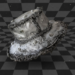 Metallic Painted Silver Conch Seashell Bucket Hat | Steampunk Handmade Festival Hat | Neon Nomade